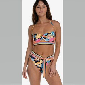 Sunshine 79 Love Swirl Bandeau Top and Hi-Waist Bottom Size 8 NWT